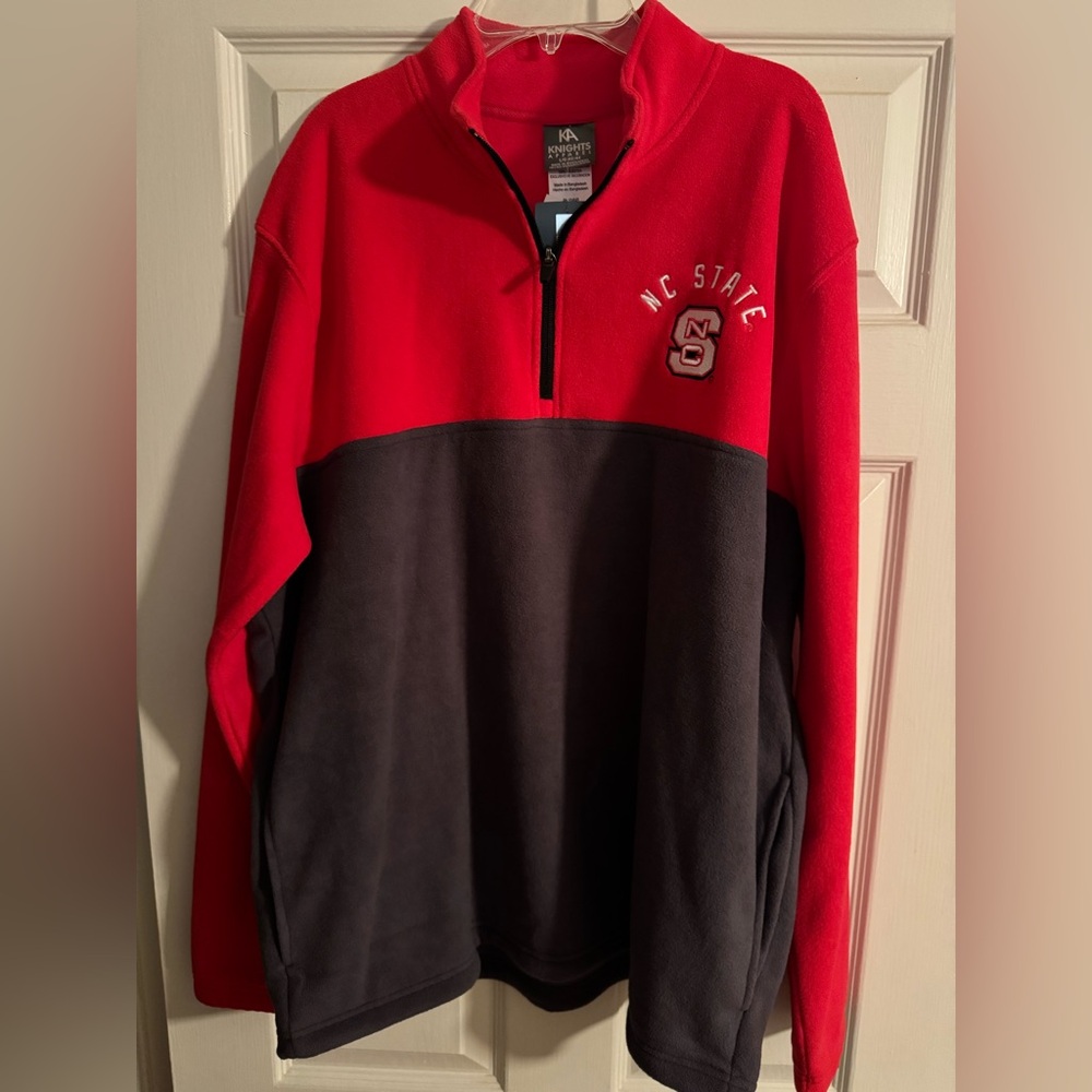 NC STATE Red and Charcoal 1/4 Zip Sweatshirt